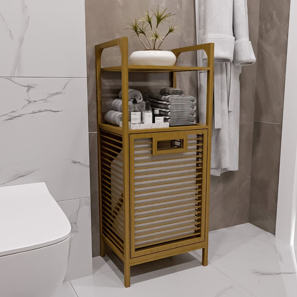 Bamboo Bathroom Storage Cabinet with Laundry Basket: Is It Worth It for Small Bathrooms