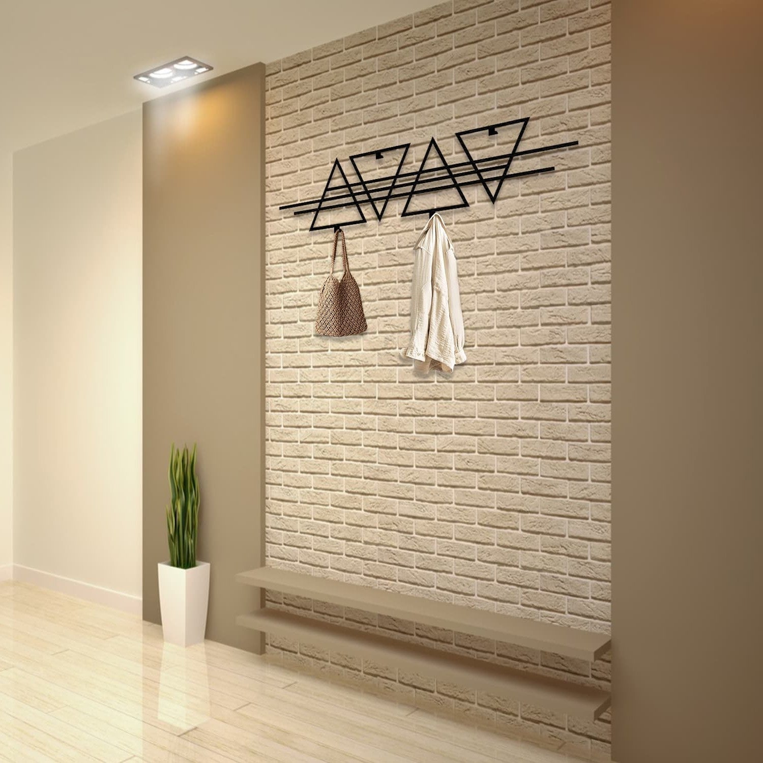 abstract triangle hanger wall decor entryway organier