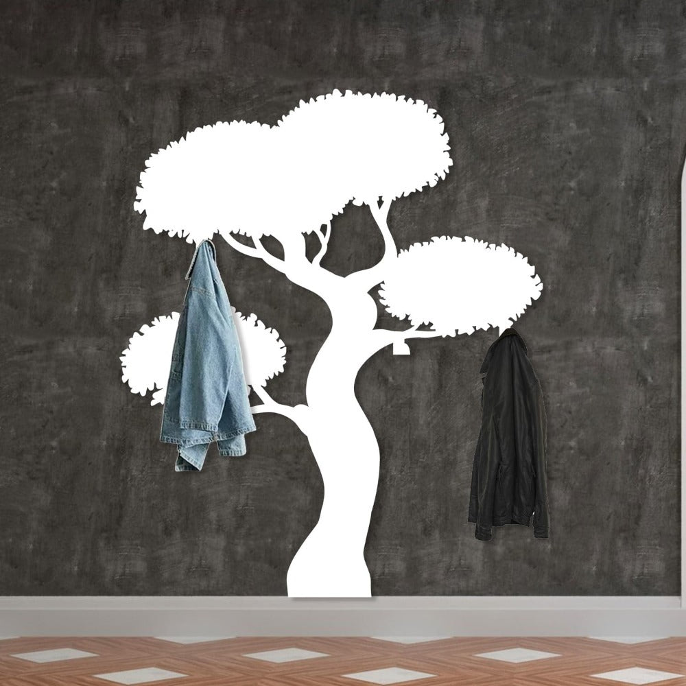 bonsai tree wall mounted hanger white