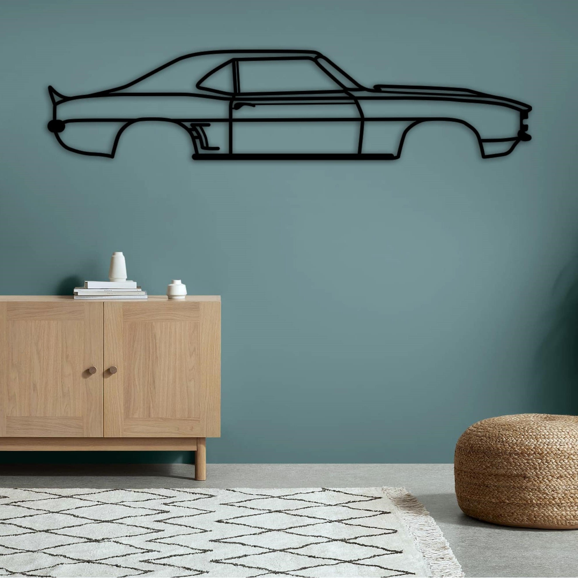 camaro 1969 car silhouette with table