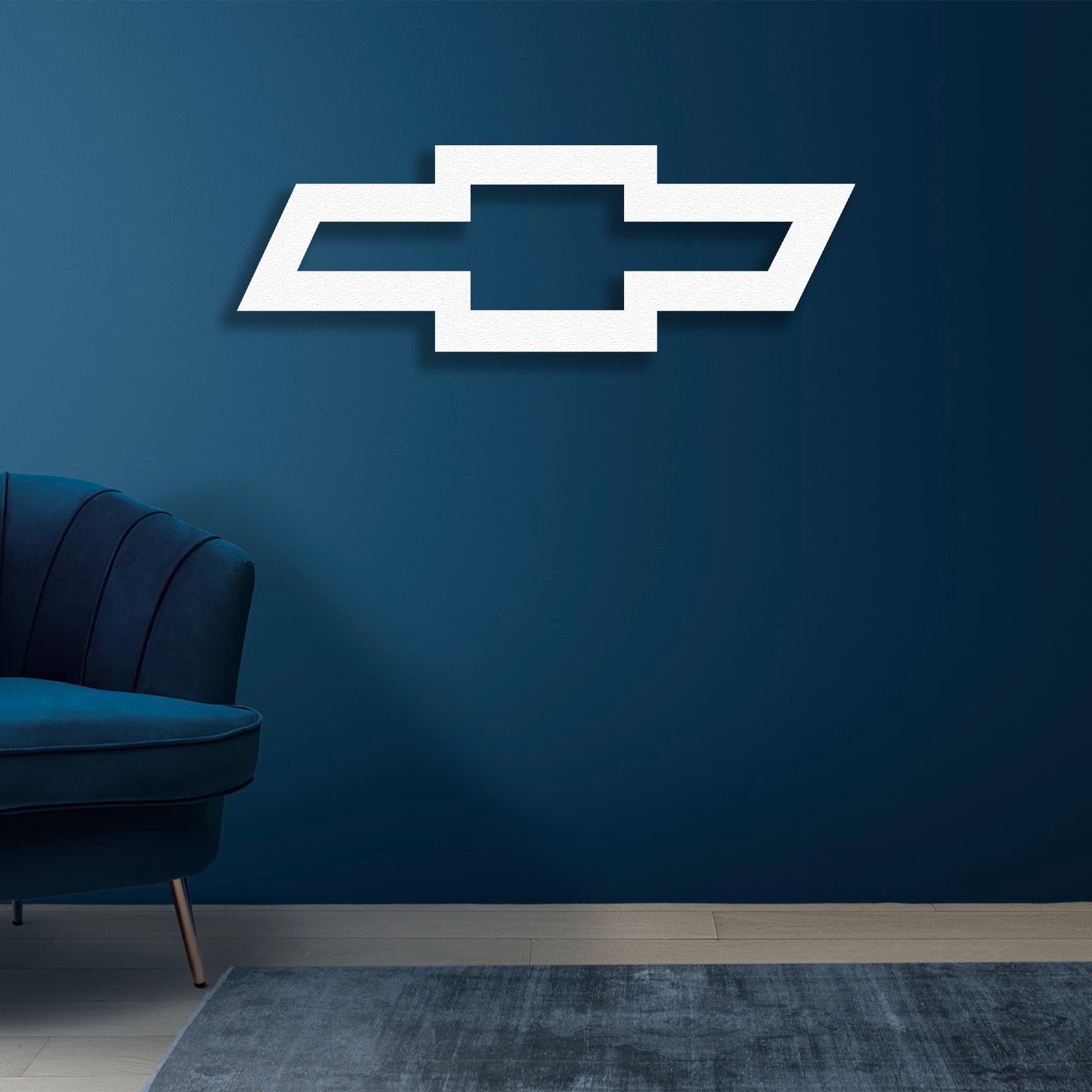 chevrolet metal wall art decor white