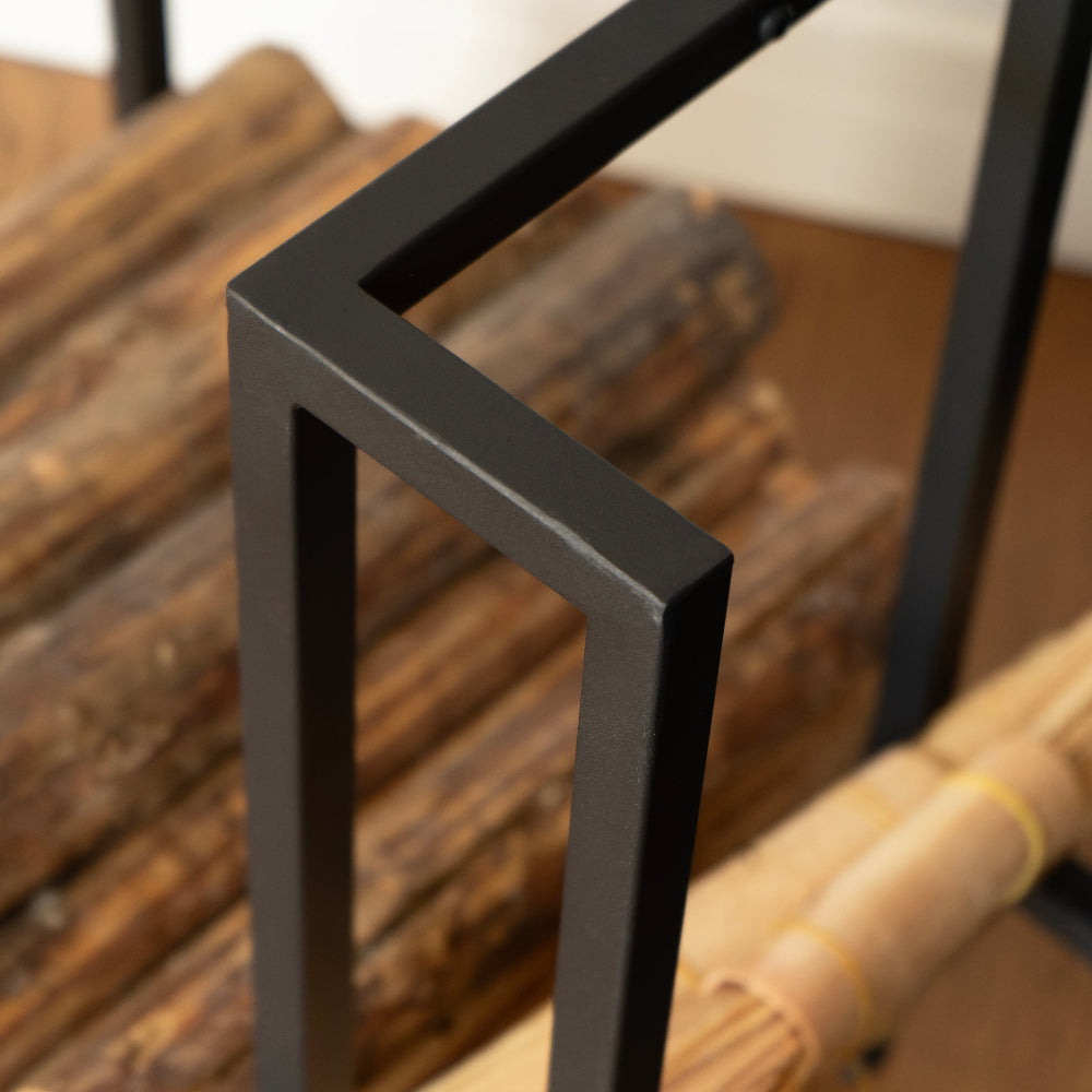 Modern Metal Firewood And Kindling Storage