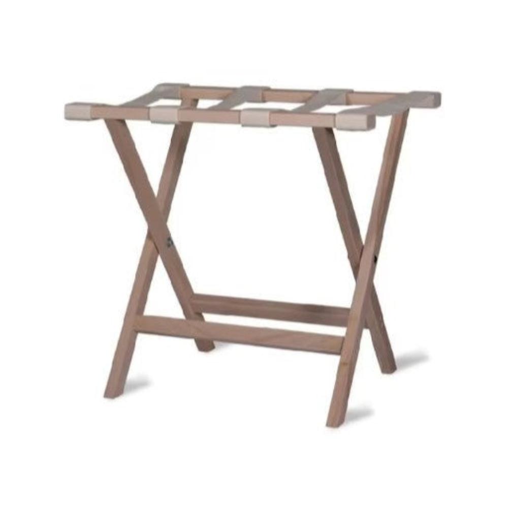 A simple and modern wooden luggage rack design, perfect for versatile use in home interiors.