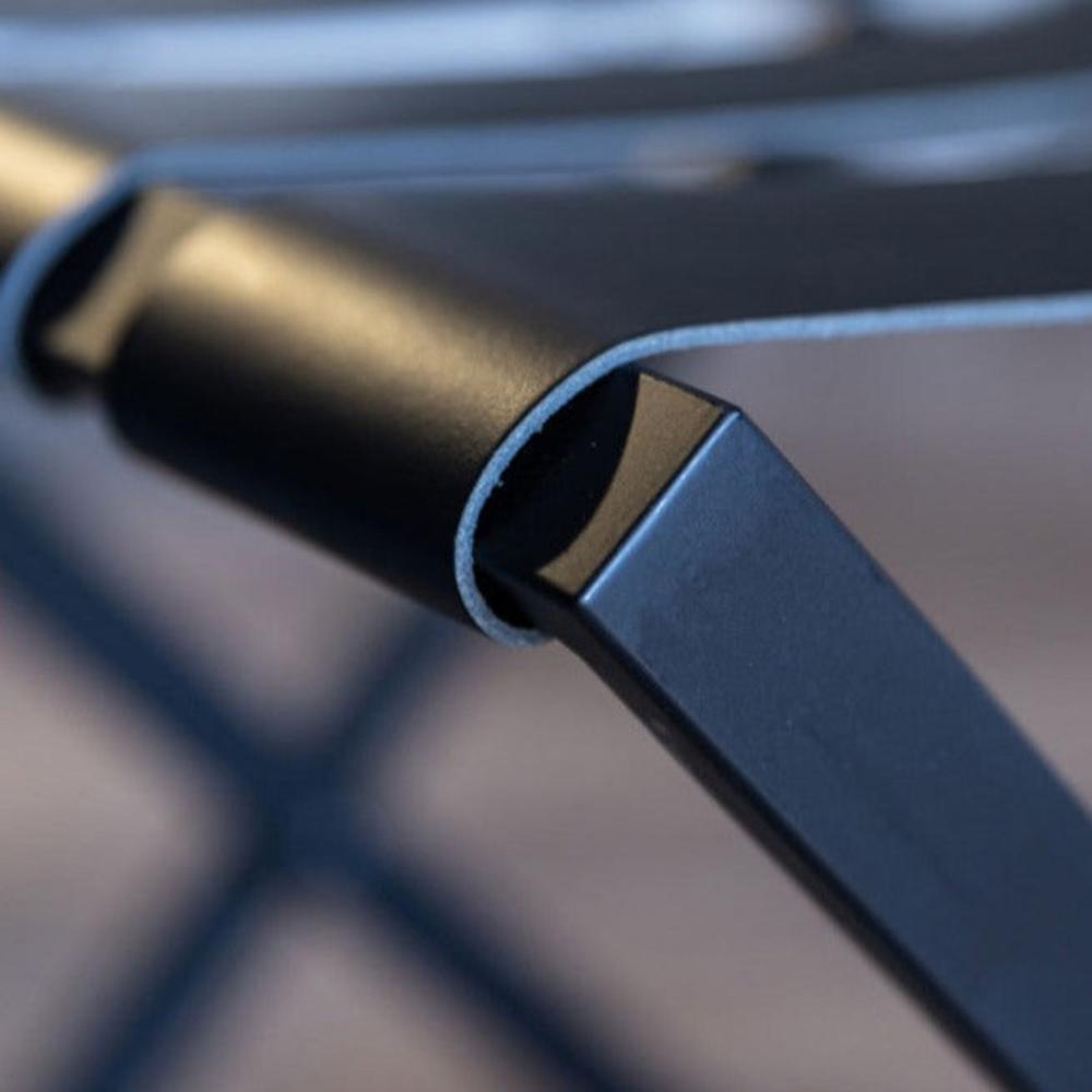 foldable metal luggage rack with genuie leather chippewa matte black design