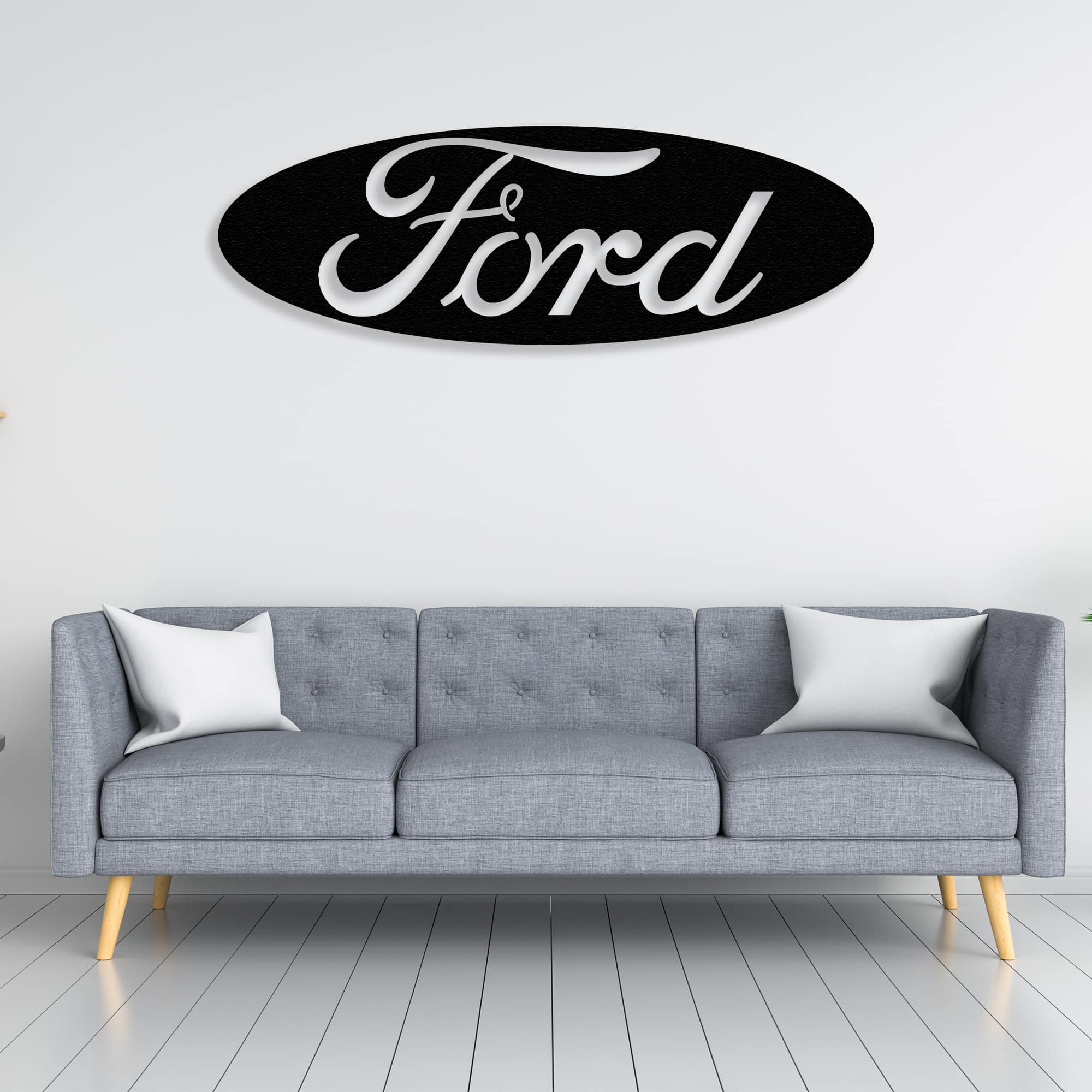 ford logo metal wall art Dark oval