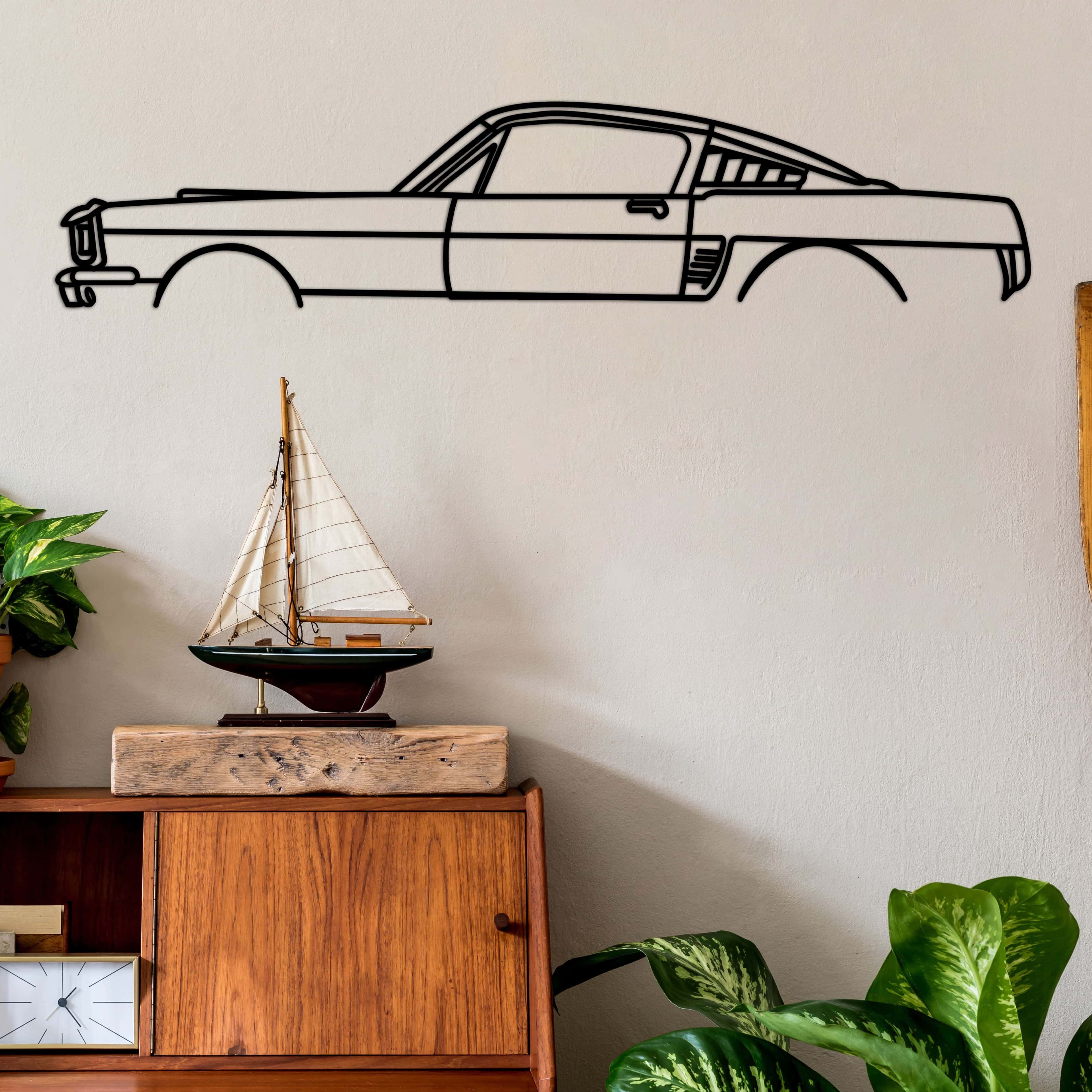 ford mustang 69 car silhouette with table