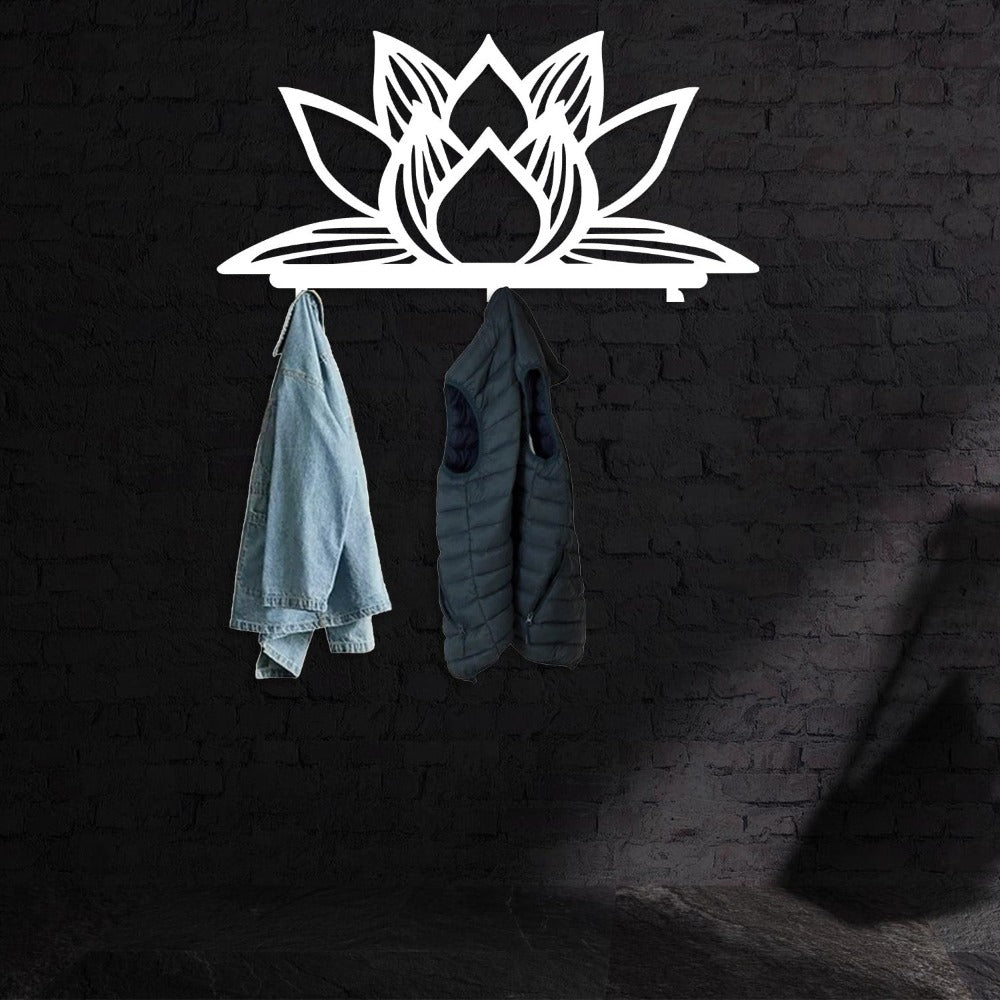 lotus flower metal hanger white