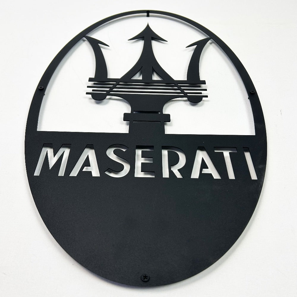 maserati metal logo