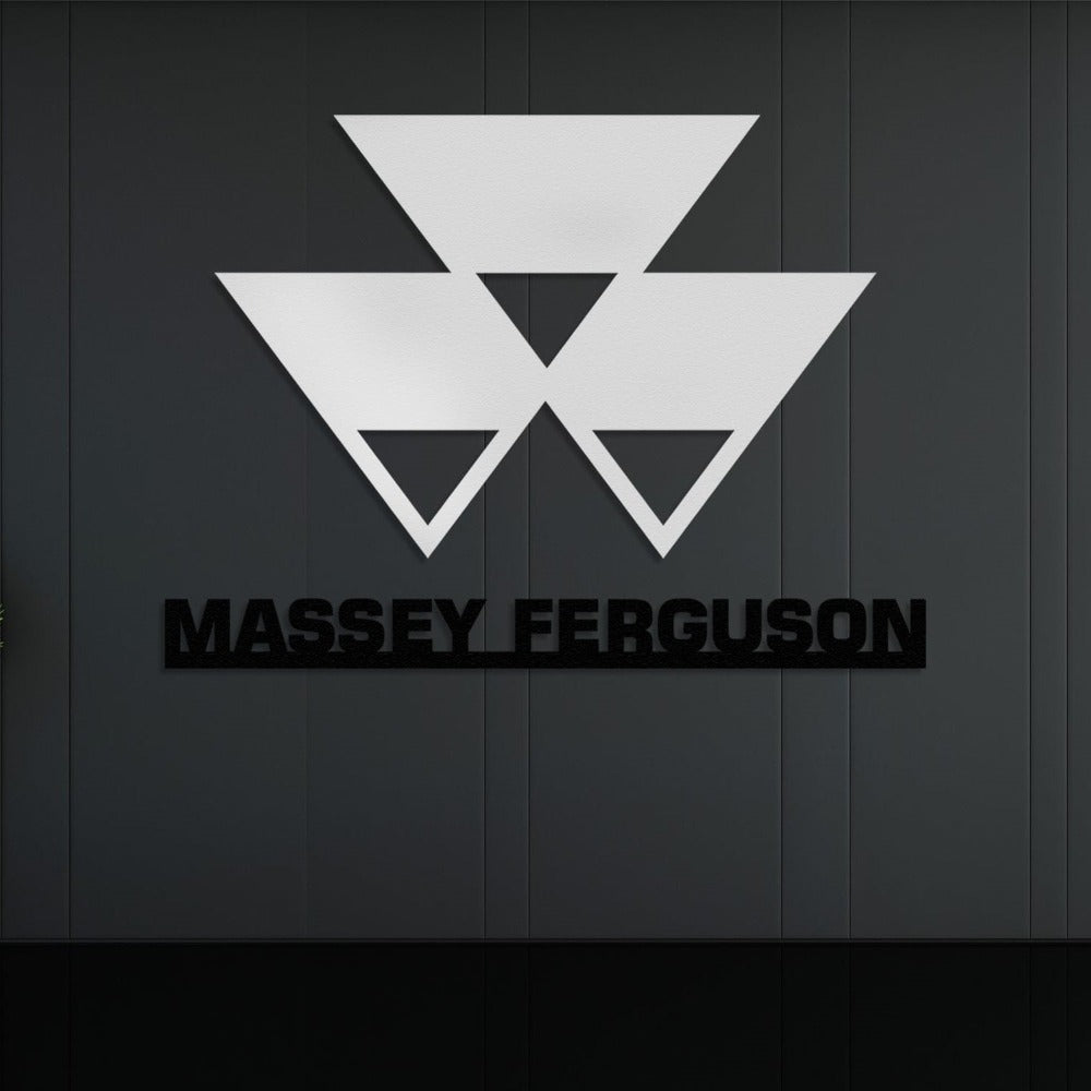 massey ferguson wall art white and black