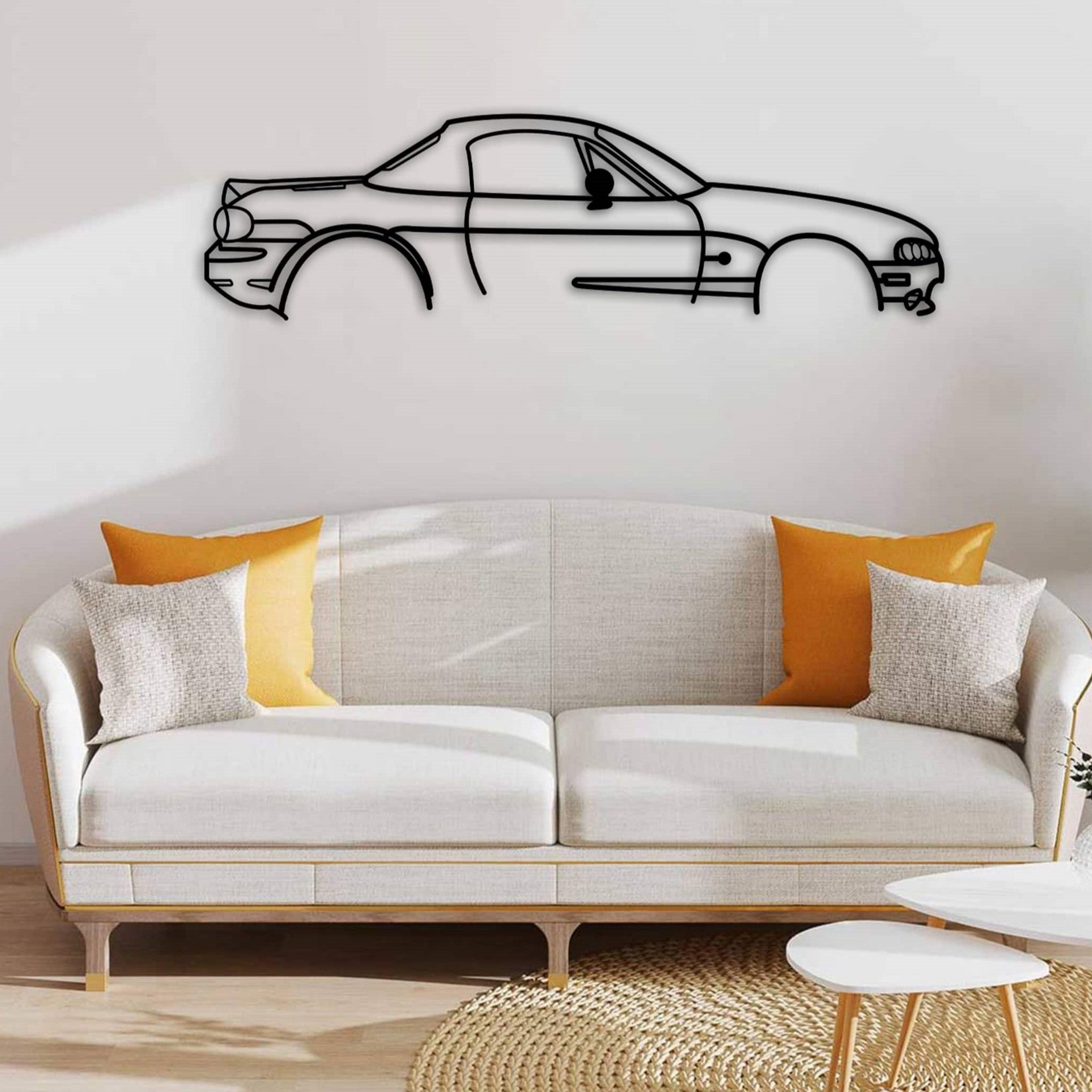 mazda mk 1 mx 5 car silhouette on the sofa
