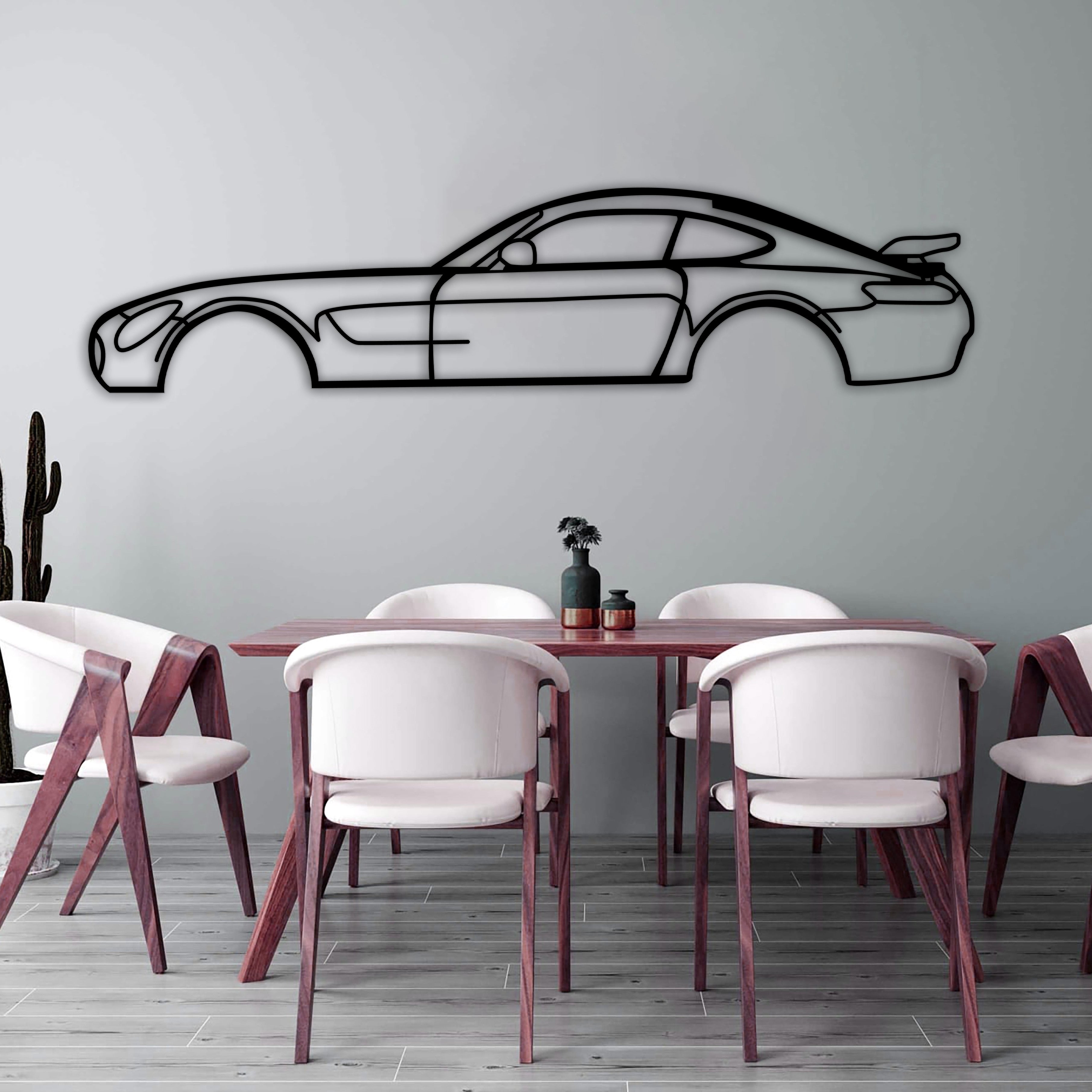 mercedes amg gtr car silhouette on the table