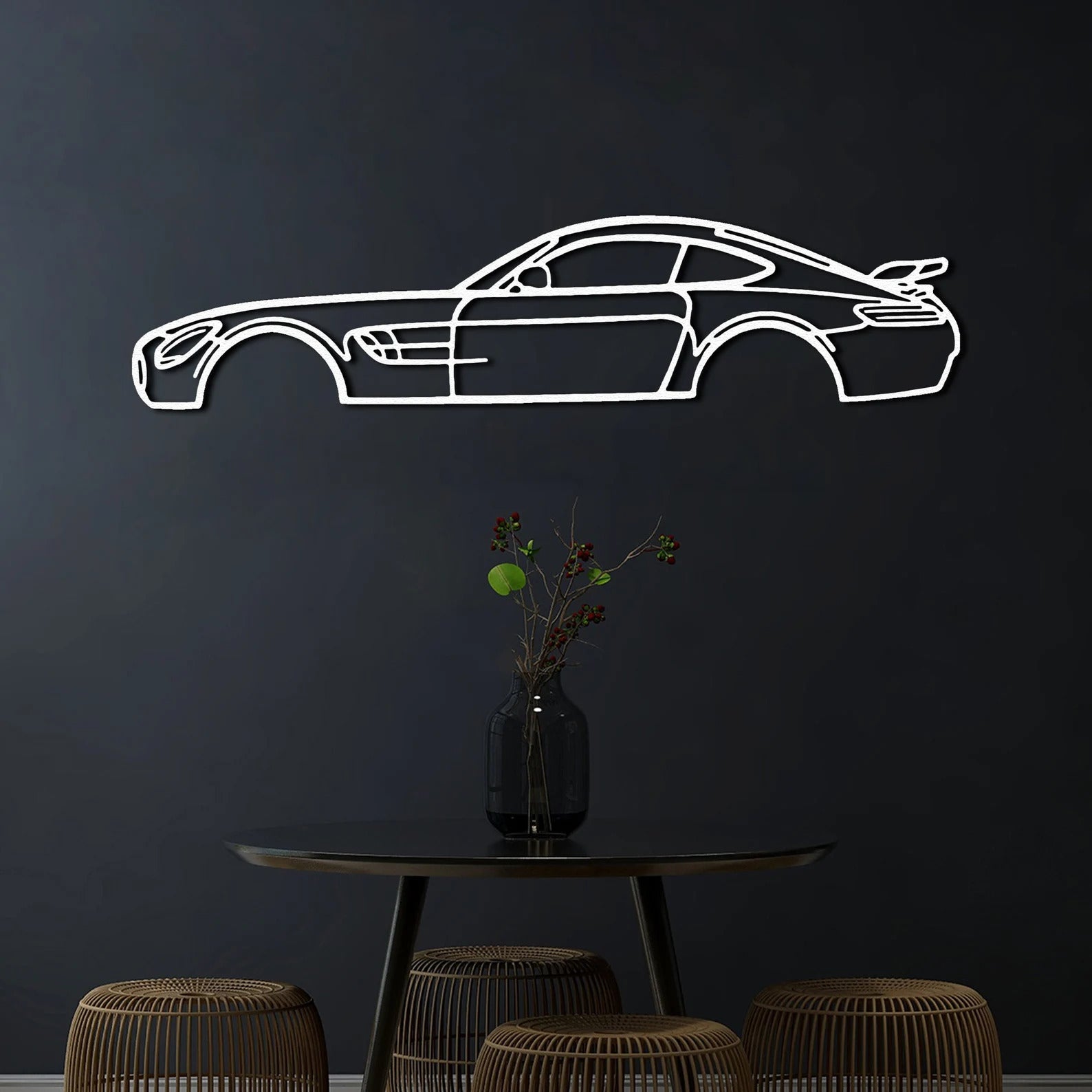 mercedes amg gtr car silhouette white