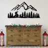 Black Mountain Forest Road Metal Wall Art in a patio