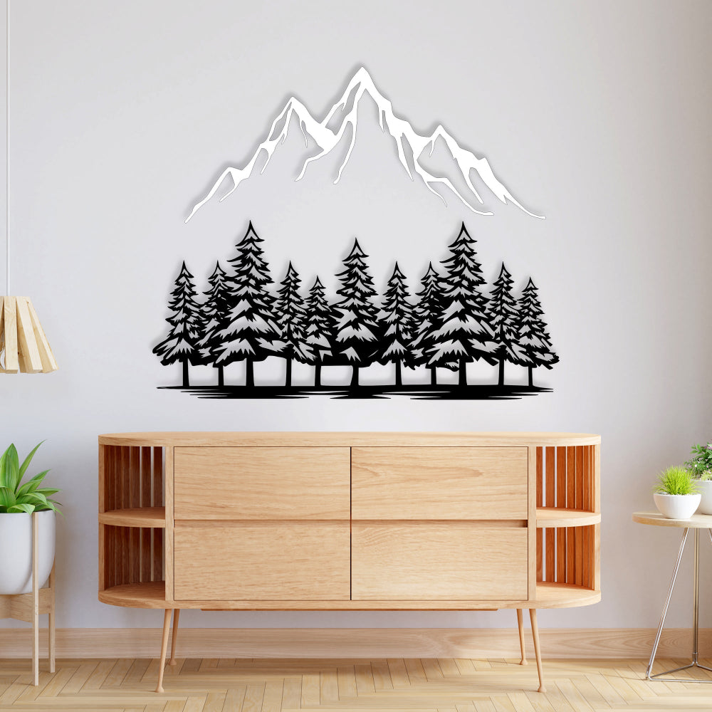 Grandmix mountain pine tree metal sculpture for interiors.