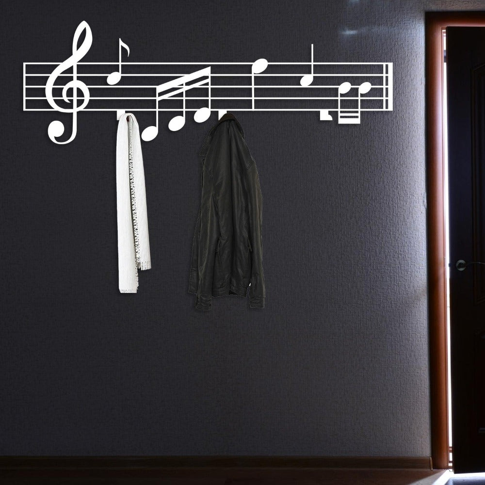 music notes hanger white