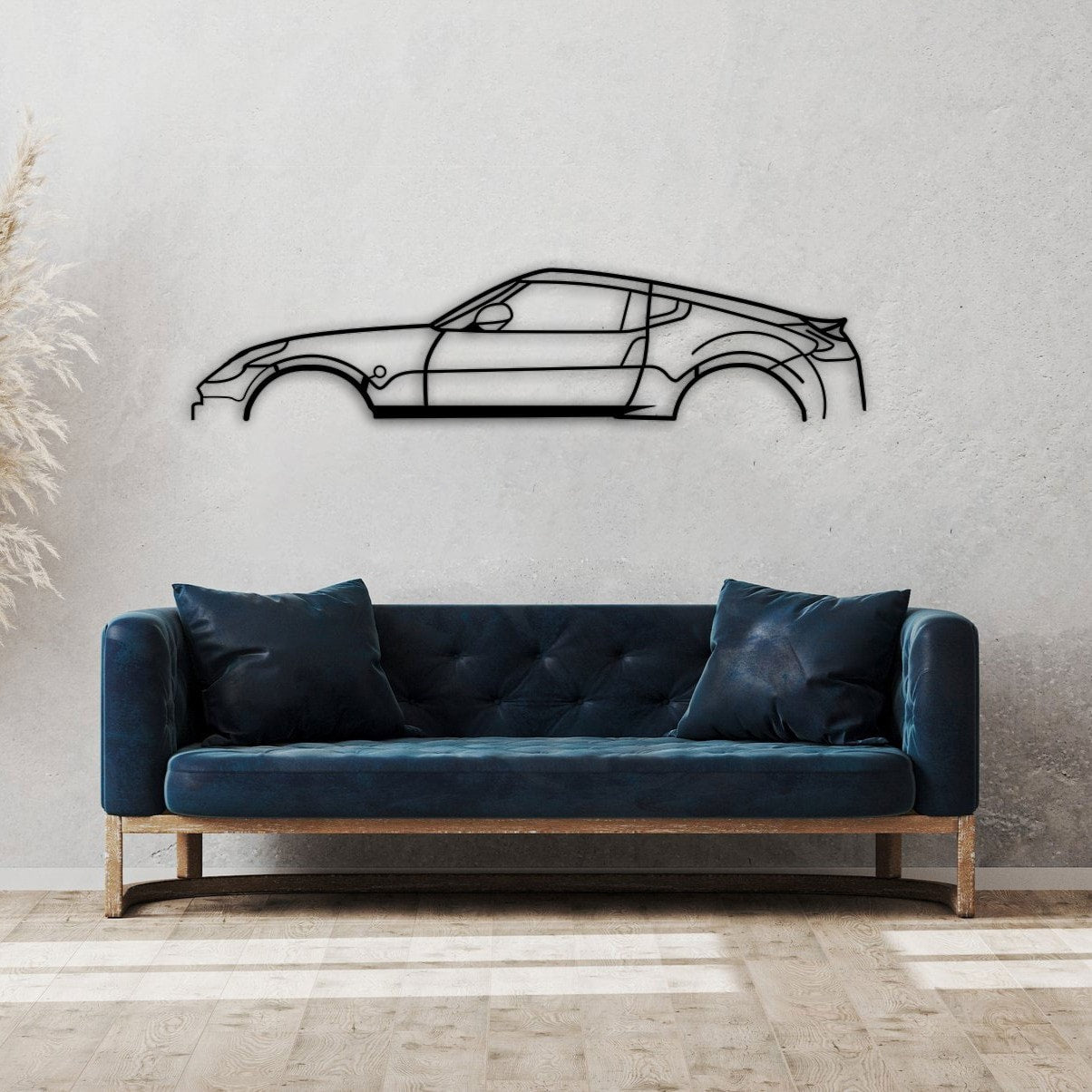 nissan 370z car silhouette blue sofa