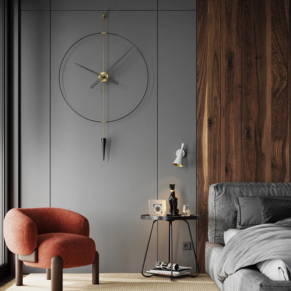 Pendulum Plus 80 cm wall clock in gold and antique gold finish.