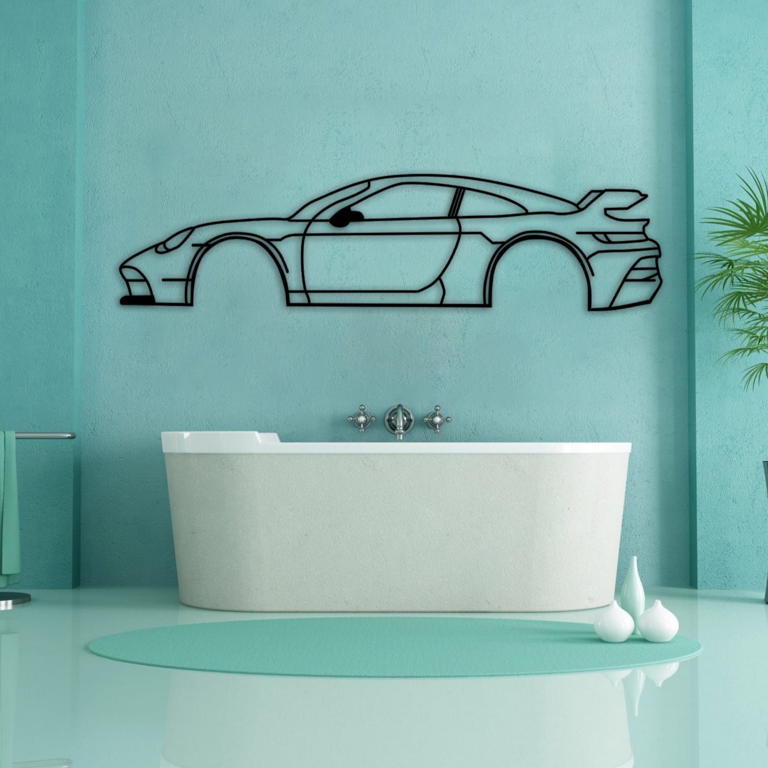 porsche 911 gt3 rs car metal art bathroom