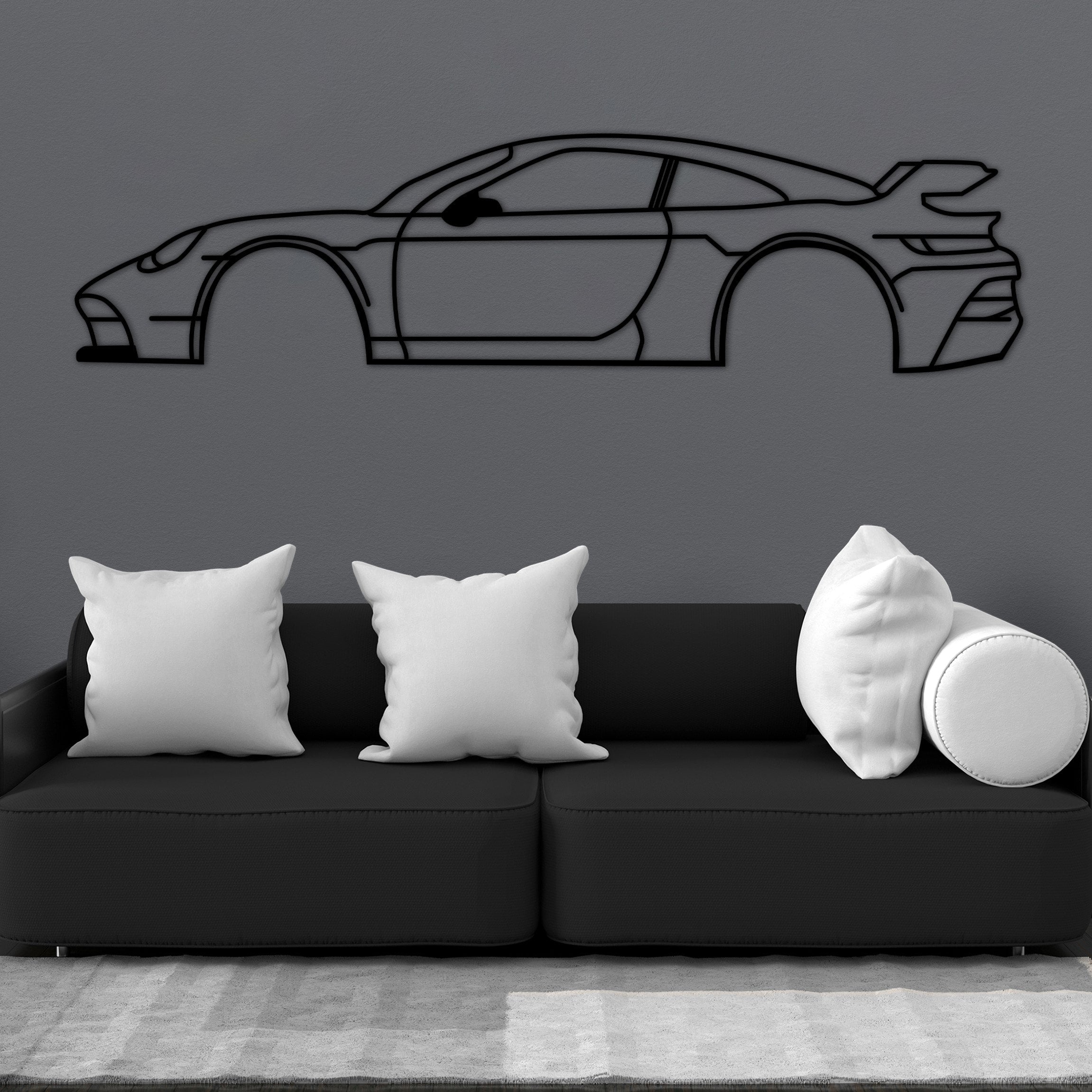 porsche 911 gt3 rs car metal art black wall