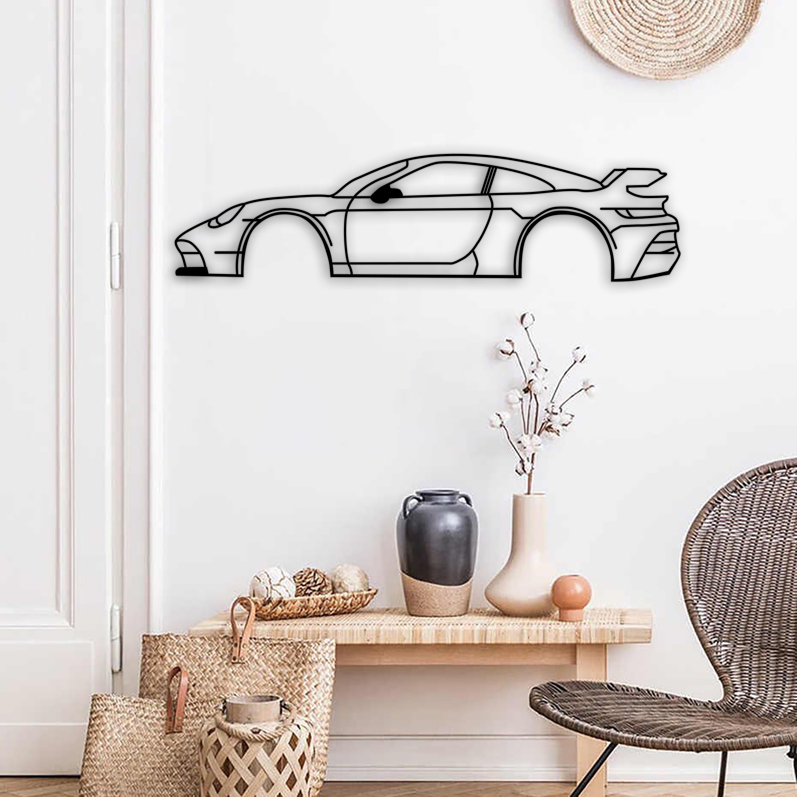 porsche 911 gt3 rs car metal art on table