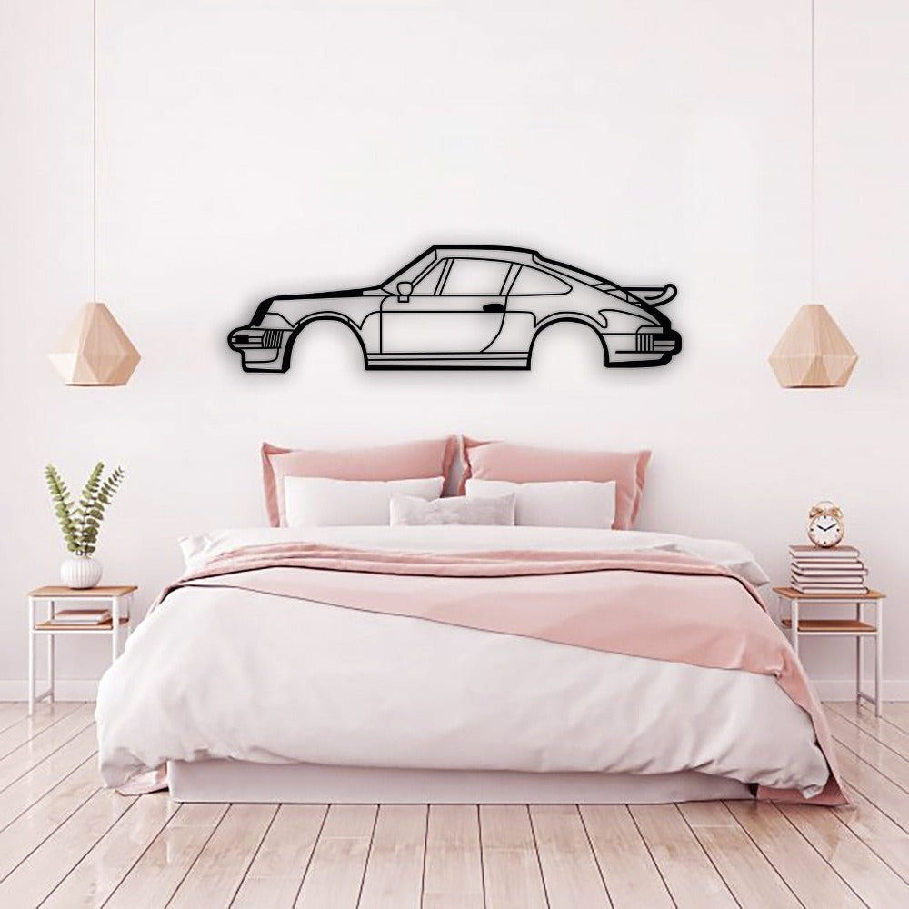 porsche 933 car silhouette on the bad