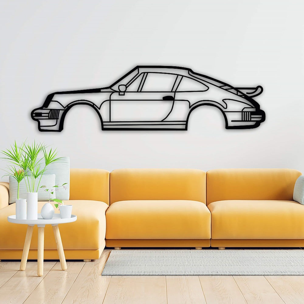 porsche 933 car silhouette yellow sofa