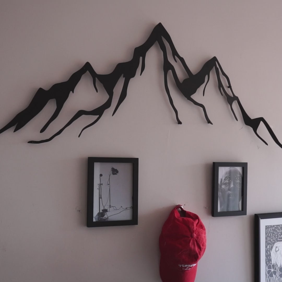 Metal mountain wall decor