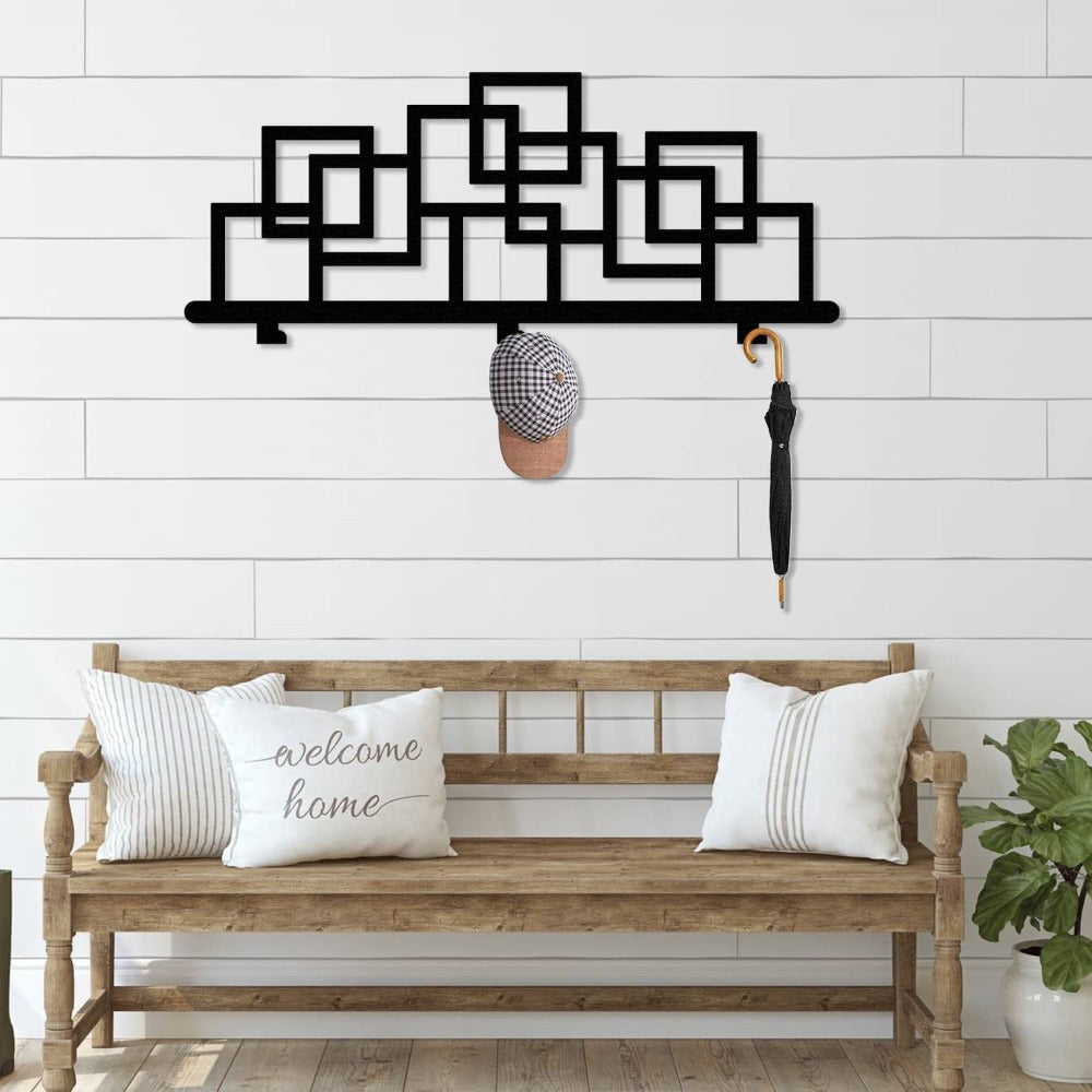 square hanger on the sofa