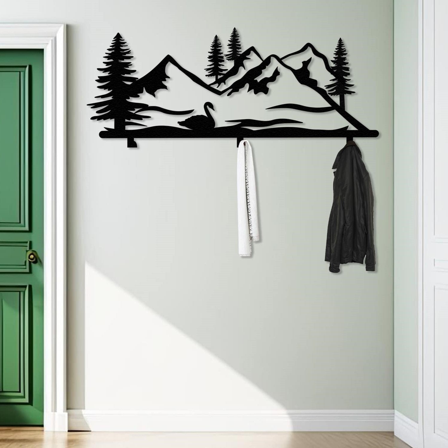 swan and forest hanging rack