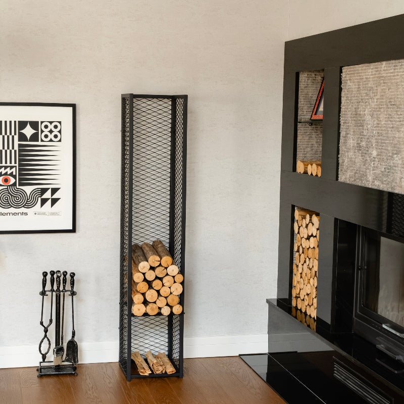 Tall Modern Metal Firewood Rack