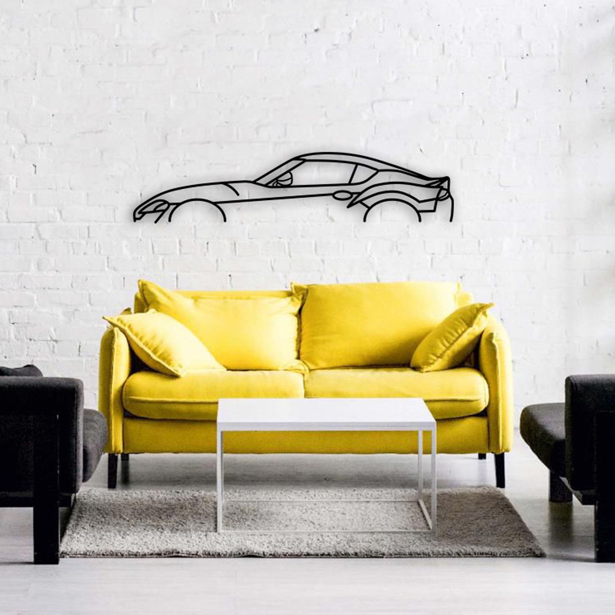 toyota supra gr 2020 car silhouette yellow sofa