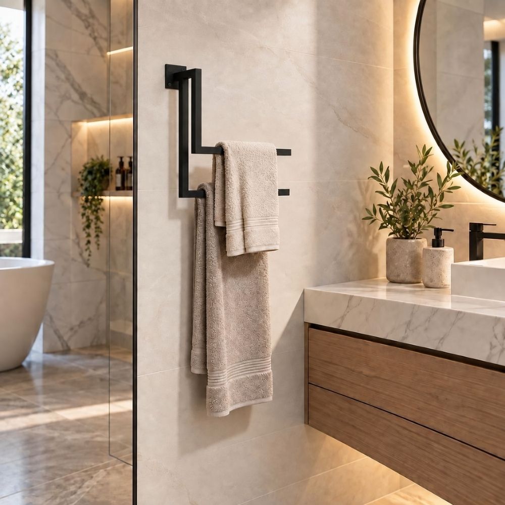 Wall Mounted Staggered Towel Rack