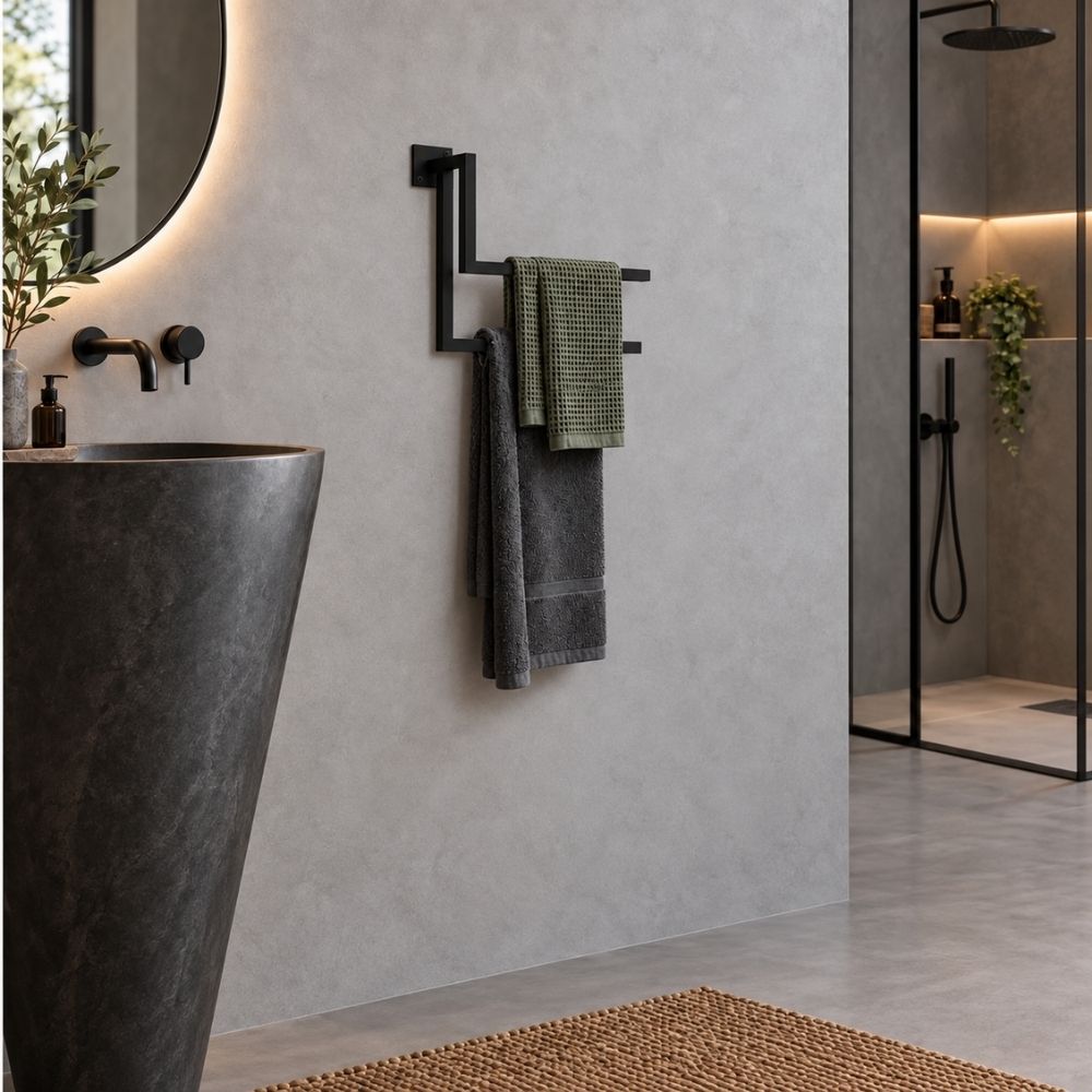 Wall Mounted Staggered Towel Rack