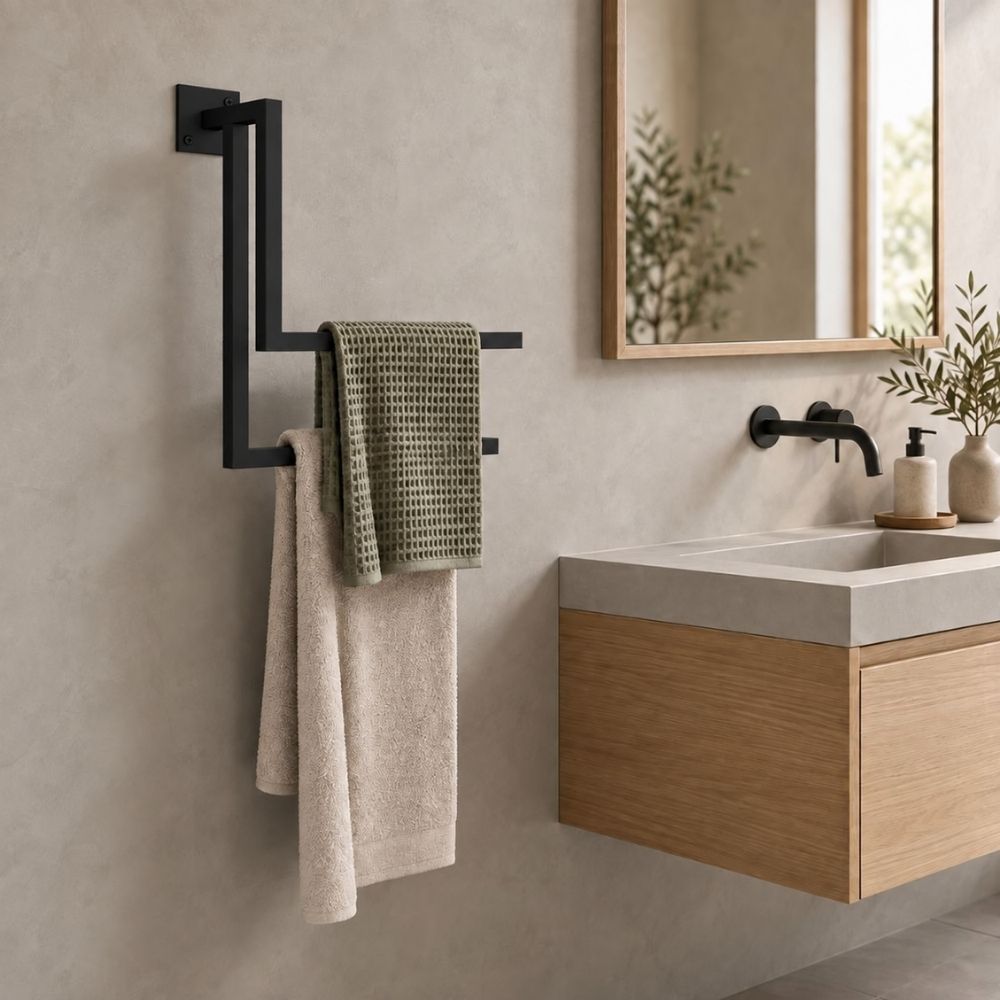 Wall Mounted Staggered Towel Rack