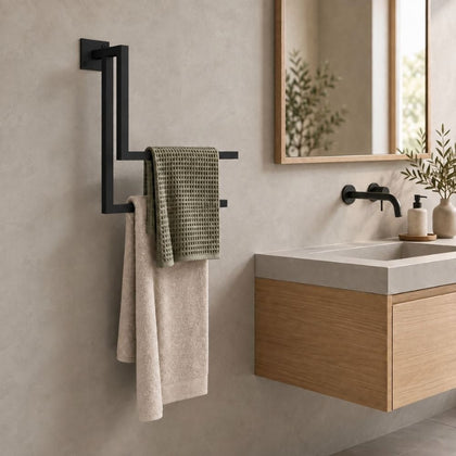 Wall Mounted Staggered Towel Rack