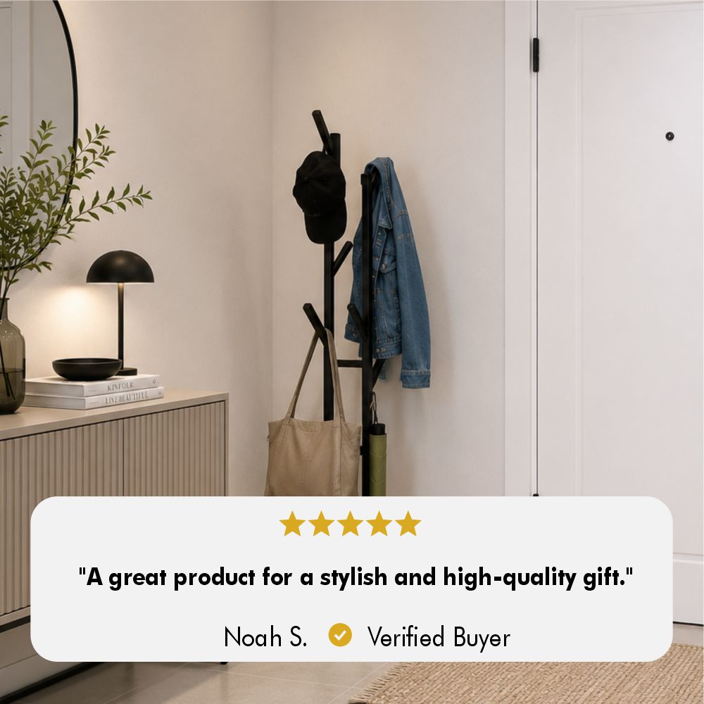 Five-star review from verified buyer Noah S. saying, "A great product for a stylish and high-quality gift."