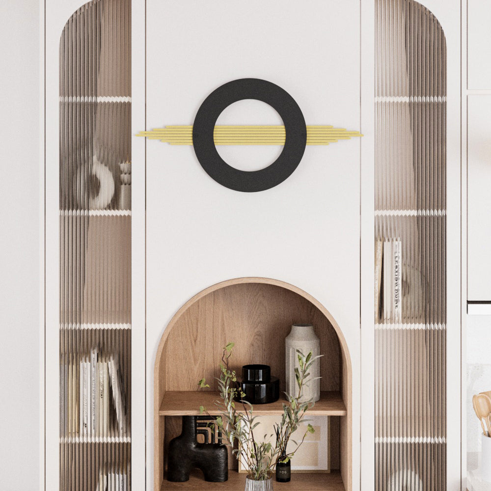 Black and Gold Geometric Metal Wall Art