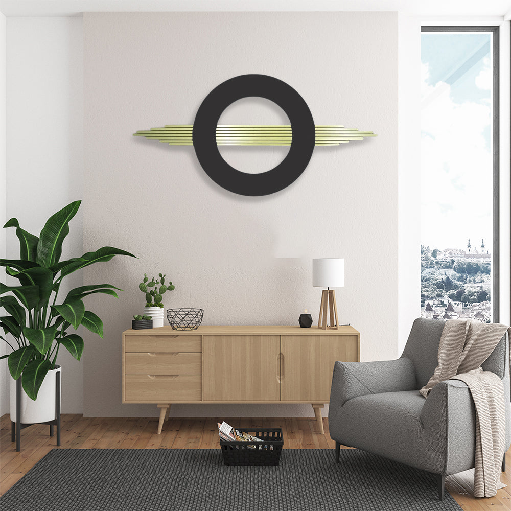 Black and Gold Geometric Metal Wall Art
