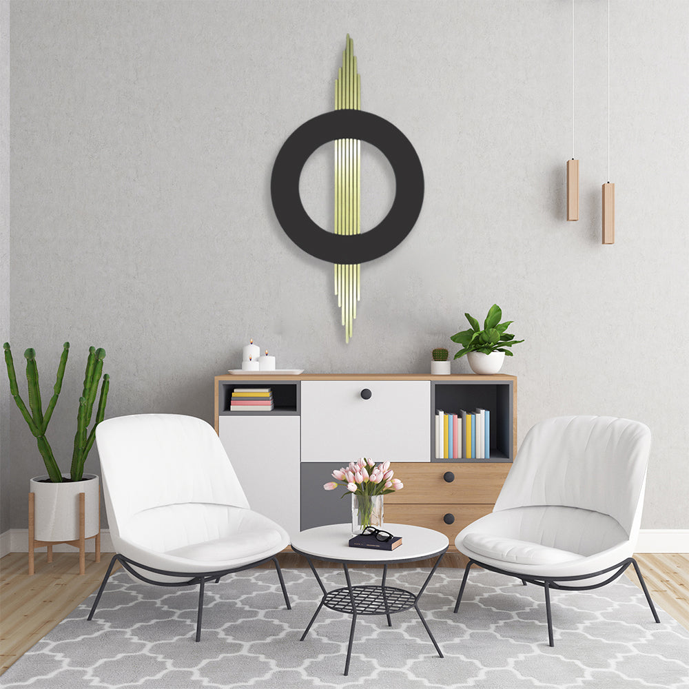 Black and Gold Geometric Metal Wall Art