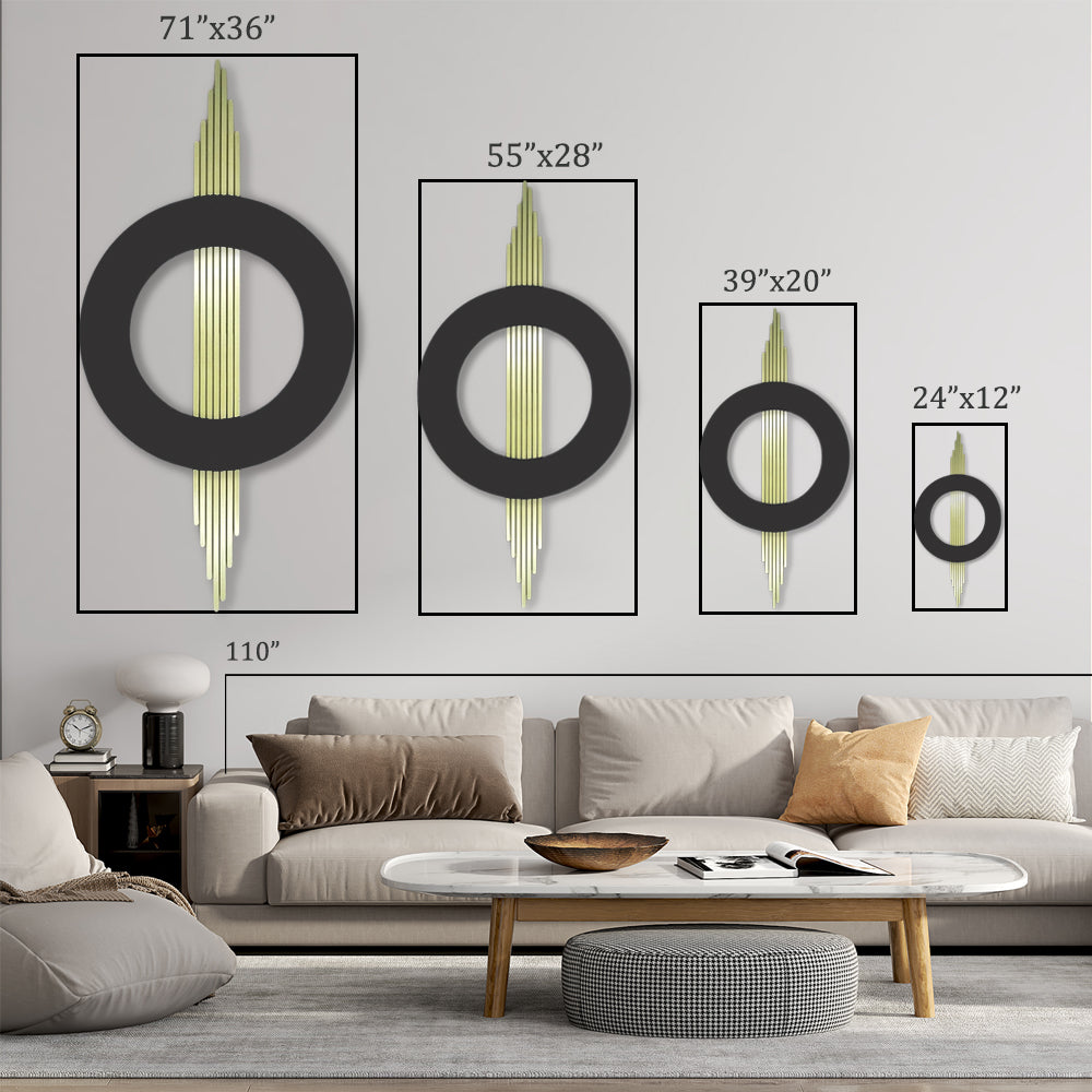Black and Gold Geometric Metal Wall Art