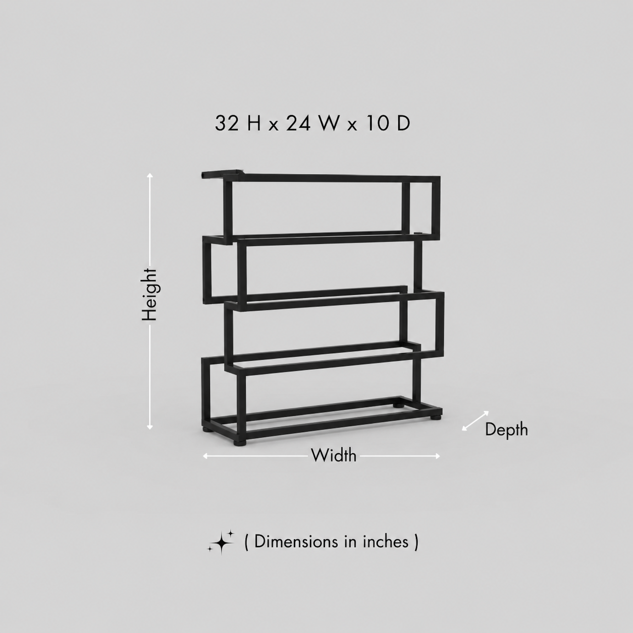 Modern 4-Tier Metal Shoe Rack – Minimalist Entryway Shoe Organizer