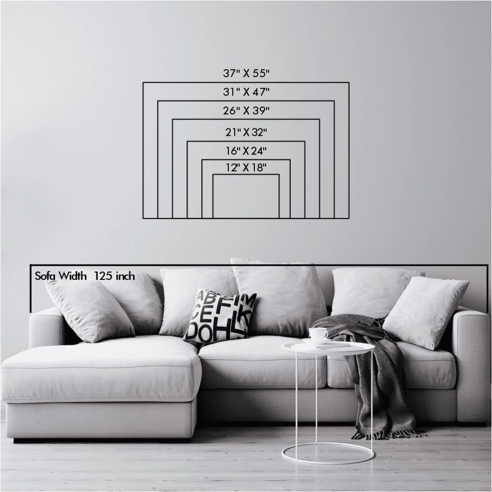 Size chart for World Map with Compass Metal Wall Art variants
