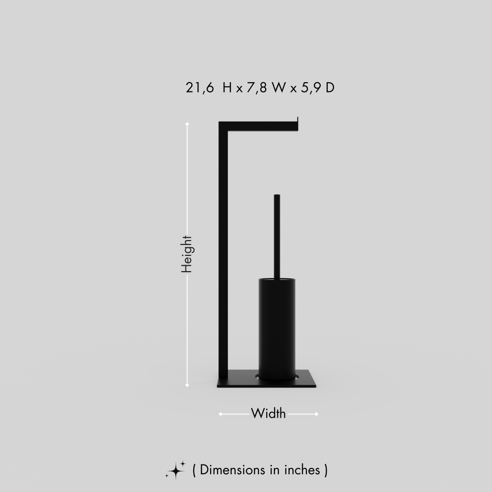 Size guide for Toilet Paper and Brush Stand