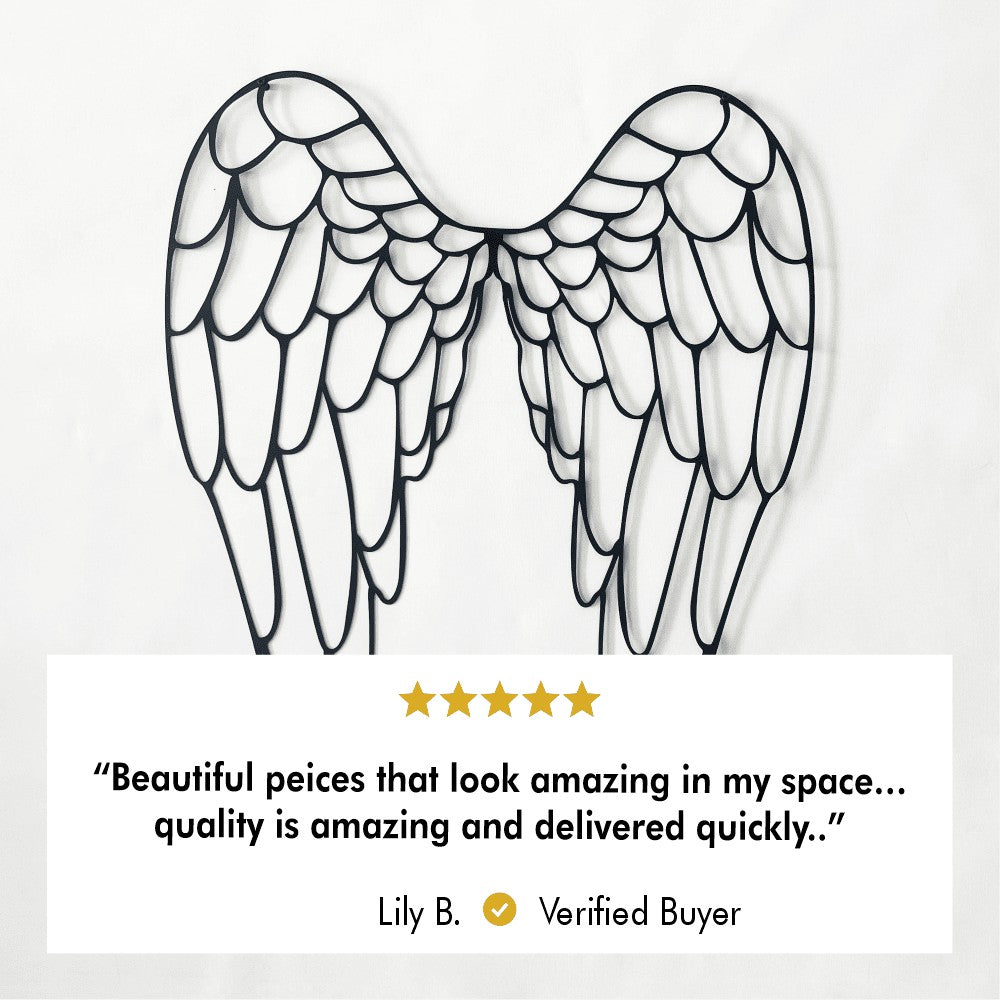 Customer photo of Angel Wings Metal Wall Art