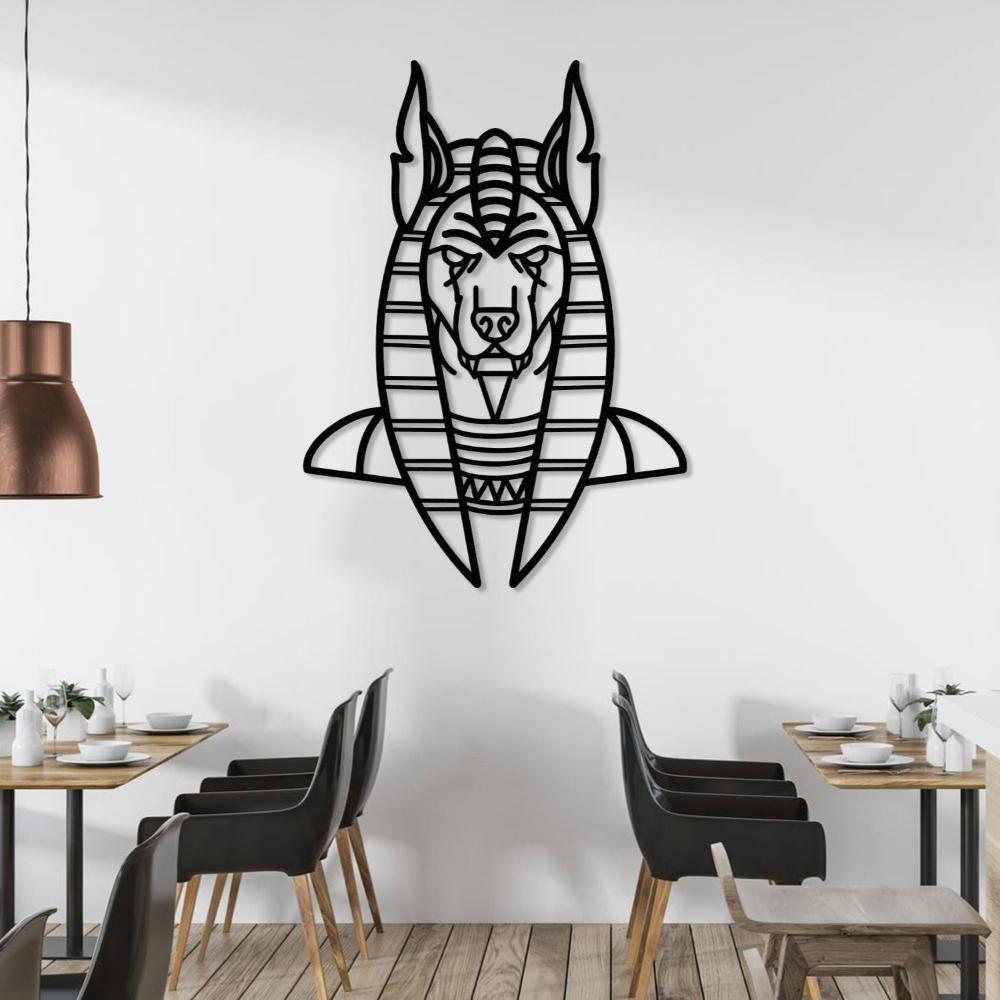 Black Anubis Egyptian God Metal Wall Art