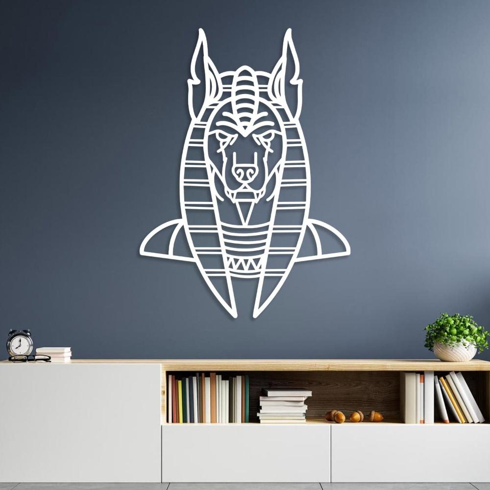 White Anubis Egyptian God Metal Wall Art
