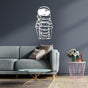 White Astronaut Metal Wall Art in a living room