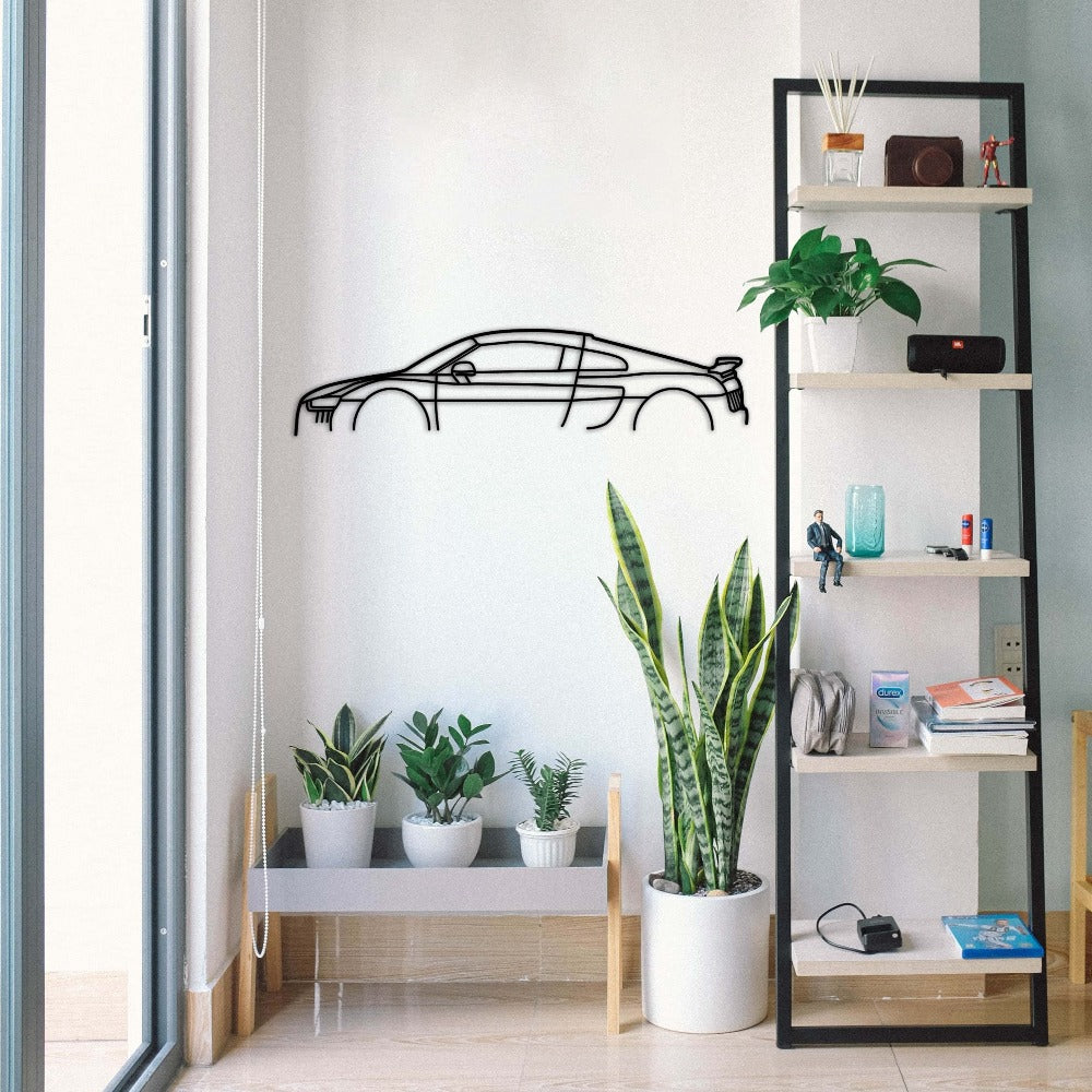Audi R8 Car Silhouette Metal Wall Art