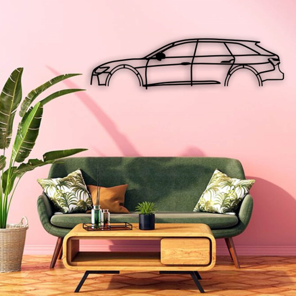 Audi RS6 Car Silhouette Metal Wall Art