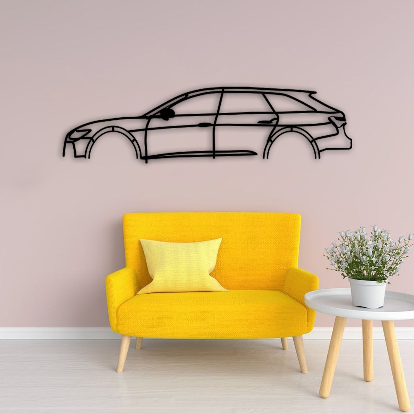 audi rs6 car silhouette yellow sofa